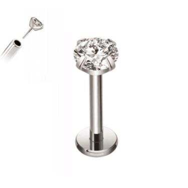 Imagem de Piercing Ponto Luz Brilhante Sem Rosca Titânio G23 Ouro PVD Cor:Dourad