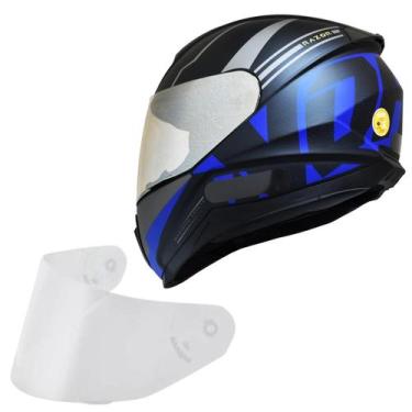 Imagem de Capacete Moto Norisk Razor Full Azul Viseira Prata Ligh, Preto Azul Fo