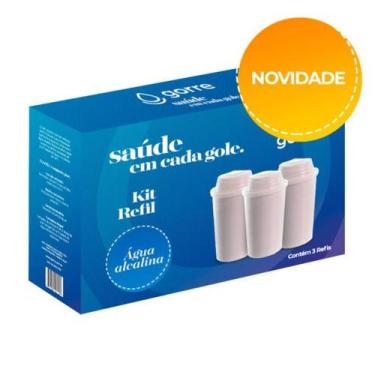 Imagem de Kit com 3 Refis Filtro Purificador Alcalino Jarra Gorre
