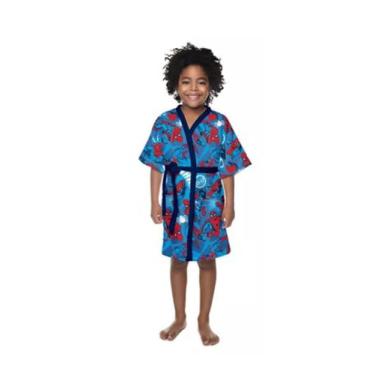 Imagem de Roupão Homem Aranha Infantil  Aveludado Felpudo Estampado - Lepper, P