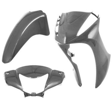 Imagem de Kit Carenagem 3 Peças Cromo Forte Biz 125 2011 2012 2013, Único, PRATA