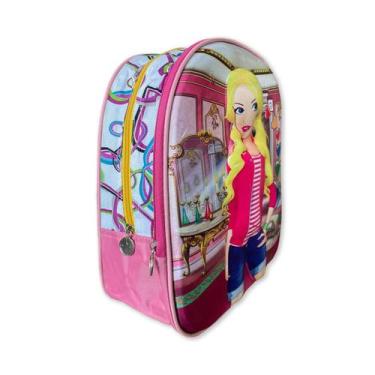 Imagem de Mochila Escolar Barbie Infantil Feminino 3D Pequena, Lilás
