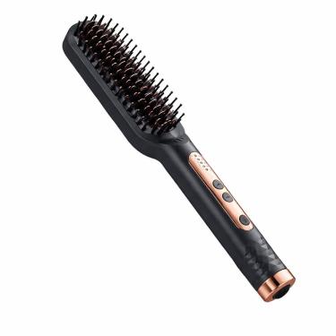 Imagem de Escova Alisadora Elétrica 40W Tecnologia Anti Frizz Cinza Utimix Automático Bivolt
