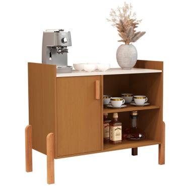 Imagem de Aparador Luxor 2 Portas MDF-MDP 79cm Cedro-off Amadeirado para Sala Ou Dormitório SAL M...