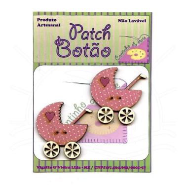 Imagem de Botton Patch Carrinho de Bebê Rosa 2090 - 2 Unid - Cantinho da Arte