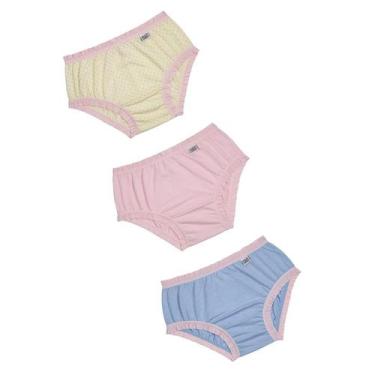 Imagem de Calcinha Infantil Bebê DelRio Miss Kit 3 Peças Poá - MDB5082, 7-9M