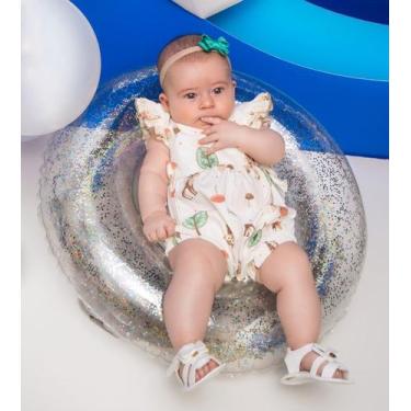 Imagem de Macacão Bebe Menina Curto Banho de Sol D+ Baby Verão 60008, G ( 9 - 12