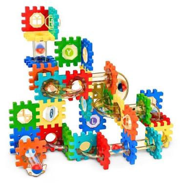 Imagem de Labirinto Colorido 98 Peças Brinquedo Educativo Montar Criativo Coorde