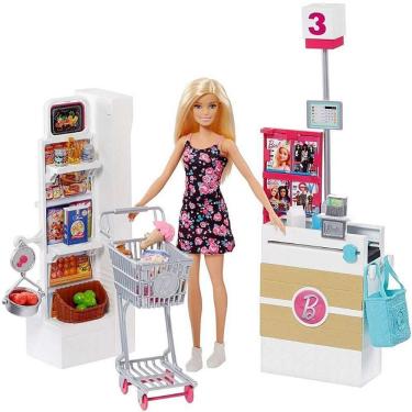 Imagem de Conjunto de Brinquedo Barbie Estate Supermercado com Boneca e Acessórios Mattel