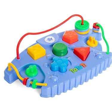Imagem de Brinquedo Educativo Passa Encaixa Tateti Desenvolve Coordenação Motora com Circuito de Argolas e Peças para Encaixar
