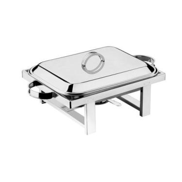 Imagem de Rechaud Retangular Pequeno Inox Com Tampa Buffet 1,5 L - Zanella