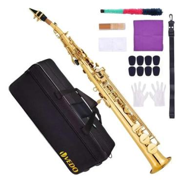 Imagem de Saxofone Soprano Vedo Em Si Bemol Com Estojo E Boquilha, Dourado