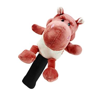 Imagem de Newmind Capa para cabeça de taco de golfe novidade macia de madeira animal motorista, capa protetora universal manga à prova de poeira portátil divertida para mulheres e homens golfistas - hipopótamo vermelho