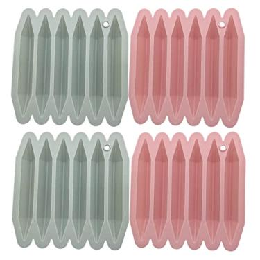 Imagem de DLUCKY Molde de reciclagem de giz de cera, pacote com 4, molde de silicone para giz de cera 3D de ponta dupla, seguro para forno, silicone puro, molde durável e reutilizável