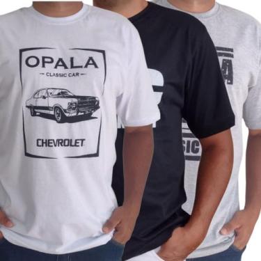 Imagem de Kit 3 Camiseta Masculina Opala E Fusca    Carro Antigo - Lgamn