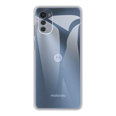 Imagem de Capa para Motorola Moto E32 4G, Capa traseira TPU macia à prova de choque de silicone anti-impressões digitais Capa protetora de corpo inteiro para Motorola Moto E32S (16,50 polegadas) (Transparente)