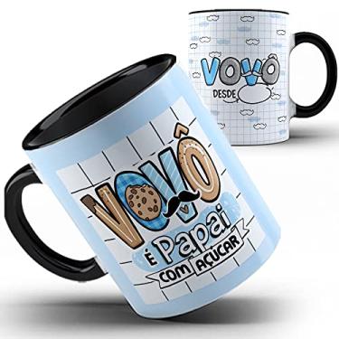 Imagem de Caneca preta vovô é papai com açúcar (envie data)