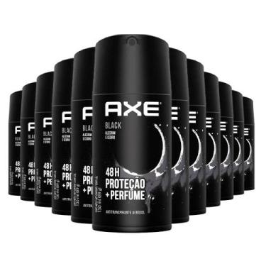 Imagem de Kit Desodorante Antitranspirante Aerosol Axe Body Spray Black 90G - 12