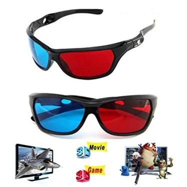 Imagem de VizGiz Pacote com 2 3D Gl para TV Ciano Vermelho Azul 3 Dimensional Gl para Anaglifo Filme Estereoscópico Projetor de Fotografias Tela de Computador Jogos DVD Filme Televisão Home Theater