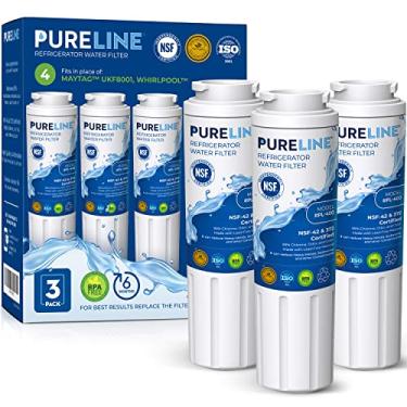 Imagem de Pureline UKF8001 substituição para filtro Whirlpool 4, UKF8001, EveryDrop EDR4RXD1, 4396395, Maytag UKF8001 Filtro de água da geladeira, UKF8001AXX, UKF8001AXX-750, FMM-2, WRX735SDHZ00, pacote com 3