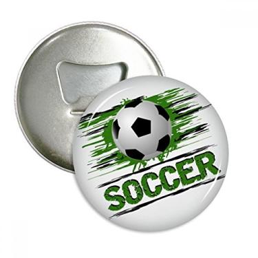 Imagem de Abridor de garrafas de ímã de geladeira com emblema multifuncional de futebol americano verde