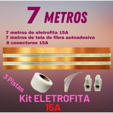 Imagem de Kit Fita Elétrica 3 Pistas - 7 Metros Eletrofita 15A Adesiva