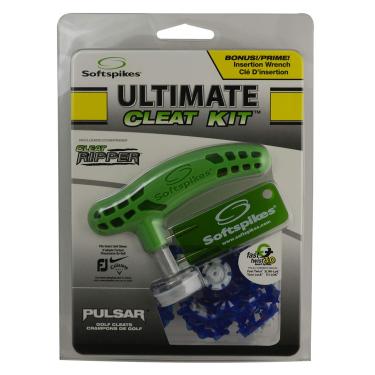 Imagem de SOFTSPIKES Pulsar Fast Twist 3.0 Ultimate Cleat Kit, azul/branco – Inclui 18 pontos, chave estripadora e ferramenta de instalação – Também serve para sistemas Tri-Lok, Slim-Lok e Tour Lock Cleat