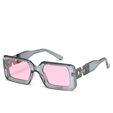 Imagem de pés de corrente de diamante óculos de sol femininos armação pequena óculos de sol street shot óculos de sol all-match, 6, tamanho único