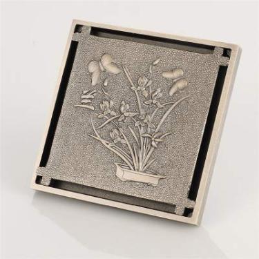 Imagem de Piso de drenagem de bronze para chuveiro quadrado com tampa removível invisível espessada anti-odor filtro padrão Home Hotel Acessórios de banheiro