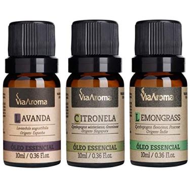Imagem de Kit 3 Oleos Essenciais Via Aroma - Lavanda, Lemongrass e Citronela