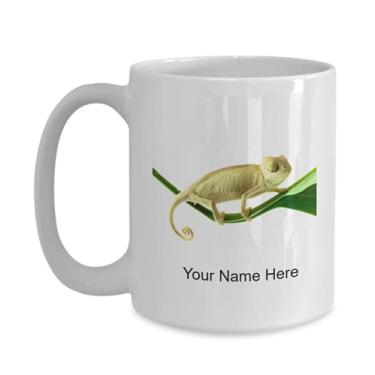 Imagem de Caneca de camaleão personalizada, copo de café camaleão, ideia de presente camaleão, copo de camaleão personalizado, caneca de camaleão personalizada - caneca de café de 425 g