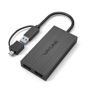 Imagem de WAVLINK Adaptador USB C ou USB 3.0 para HDMI duplo, monitores duplos 1080p a 60Hz para Windows 7/8/8.1/10/11, Mac OS 10.10+, ChromeOS, Android, Thunderbolt 3/4, não é compatível com Linux, iPad OS