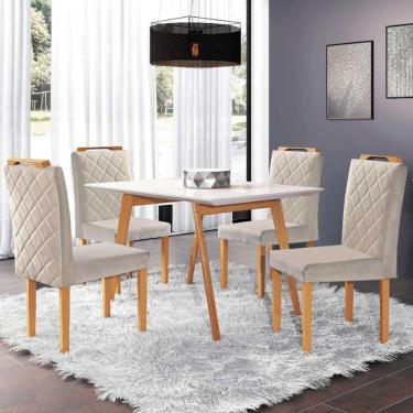 Imagem de Conjunto Sala de Jantar Slim Mesa Pé Palito e 4 Cadeiras Monaco Móveis Mundial