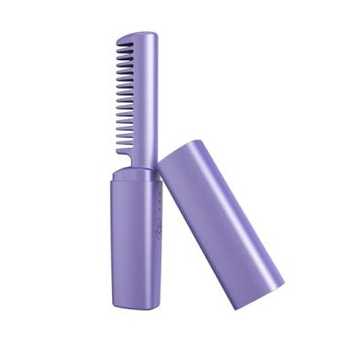 Imagem de Almencla Mini alisador de cabelo recarregável, escova alisadora de cabelo sem fio portátil, ferro plano com três ajustes de temperatura, tolet