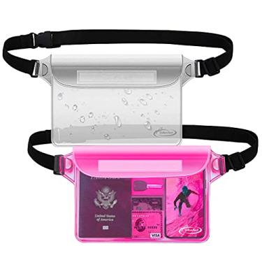 Imagem de AiRunTech Bolsa impermeável com cinto ajustável (kit com 2), acessório de praia para manter celular e objetos de valor secos e seguros, ideal para barco, natação, mergulho, caiaque, praia e piscina