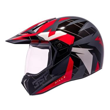 Imagem de Bieffe Capacete Fechado para Moto Enduro 3 Sport Hills Cinza/Vermelho 60