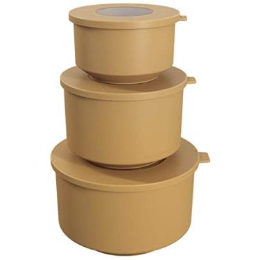 Imagem de Conjunto de 3 Potes Hoop 500ml, 1L, 2L, 8,3 x 19,6 x 11 cm, Amarelo Quente, Coza