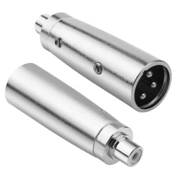 Imagem de Adaptador de cabo Plug Masculino RCA para XLR Feminino da COLICOLY, Prata, 2 PCS