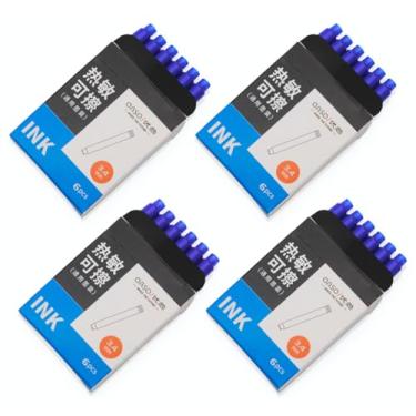 Imagem de OASO 24 cartuchos de tinta para caneta-tinteiro, cartuchos de refil de caneta-tinteiro com diâmetro de furo de 3,4 mm (azul (tinta apagável sensível ao calor))