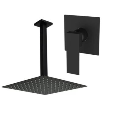 Imagem de DeckCasa, Kit Ducha 20x20 Slim De Teto +acab Monocomando Black Matte