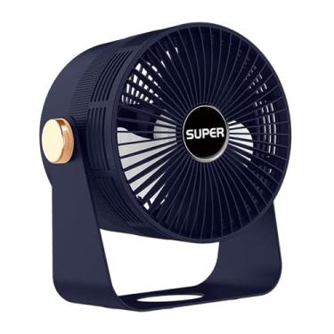 Imagem de Gralara Ventilador de refrigeração portátil alimentado por usb, velocidade do vento de 3 engrenagens, ventilador de mesa para escritório, quarto interno, Azul
