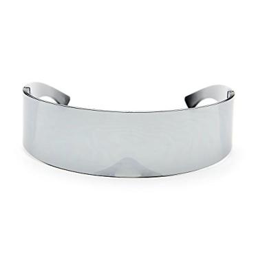 Imagem de In Touch With Style Óculos de sol Futuristic Shield Monobloco Cyclops 100% UV400, Prateado, cinza, G
