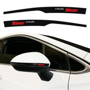 Imagem de Adesivo Retrovisor Chevrolet Cruze Turbo 2017 Aplique Preto - SPORTINO