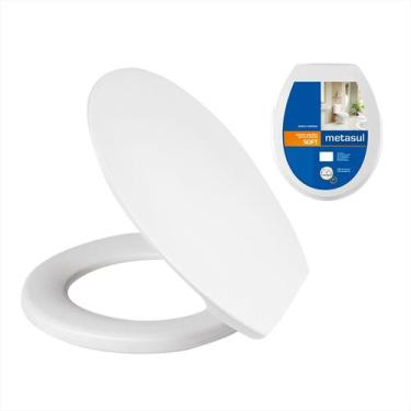 Imagem de Tampa Assento Sanitário Universal Para Vazo Oval - Soft Kit C/ 2 - Met