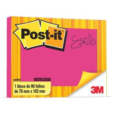 Imagem de Bloco De Recado Post-It 76X102 Rosa 90Fls. - Planeta Brinquedos