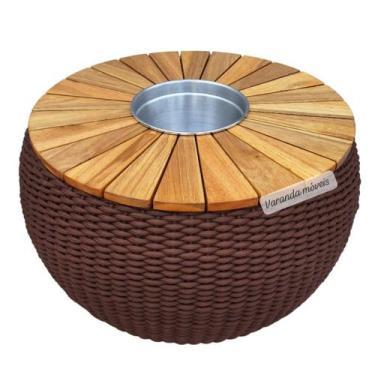 Imagem de Mesa Centro Corda Náutica e Champanheira Tampo 70 - Varanda Móveis Col