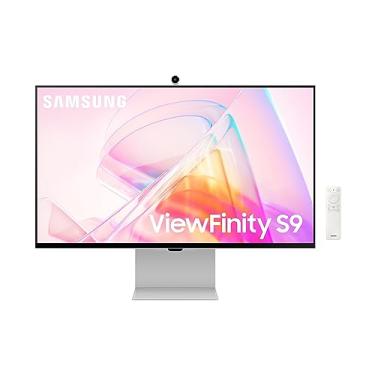 Imagem de SAMSUNG Monitor de computador ViewFinity S9 Series 5K de 68.6 cm, Thunderbolt 4, DisplayPort, tela fosca, câmera Slimfit 4K, design de metal fino, AirPlay, aplicativos de Smart TV, hub de jogos,
