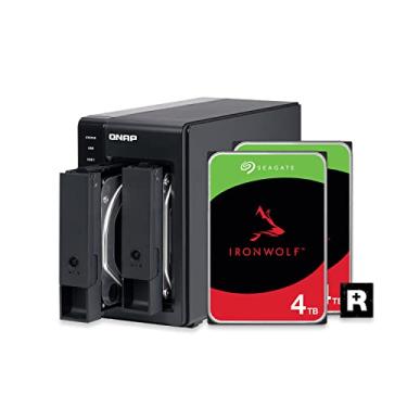 Imagem de QNAP 2 compartimentos DAS com capacidade de armazenamento de 4 TB, USB 3.2 Geração 2 Tipo-C, pacote HDD Seagate IronWolf pré-configurado RAID 1 (TR-002-24ST-US)