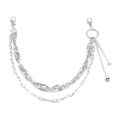 Imagem de Milsil Correntes de calças punk, correntes para calças femininas, correntes de jeans, acessórios góticos, correntes para calças, corrente de calcinha de caveira, one size, Liga metálica, não