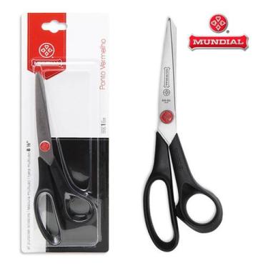 Imagem de Tesoura Para Tecido Mundial Ponto Vermelho 8 1/2" Para Costura e Artes